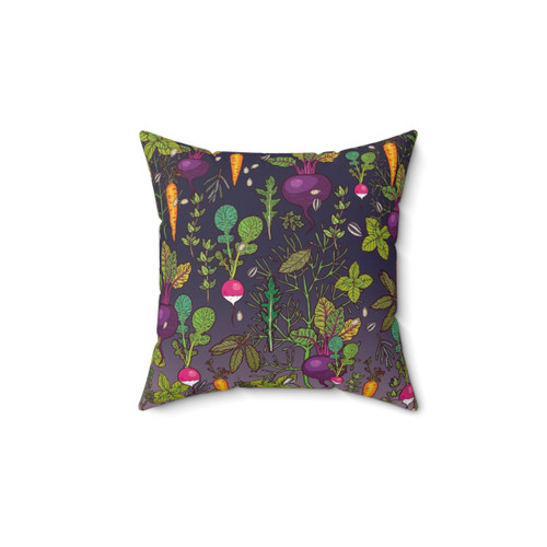 Organic Gardener's Dream Pillow with Vegetable Motifs