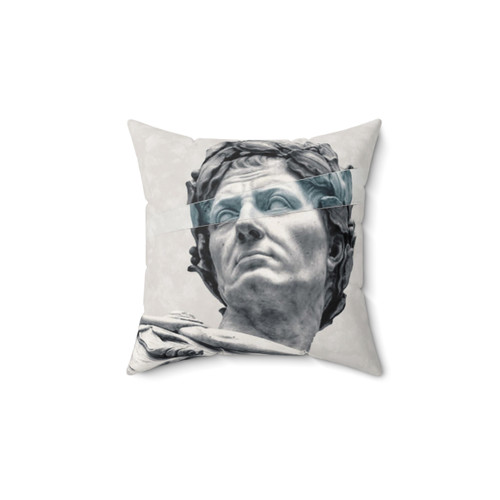 Julius Caesar Decorative Pillow with Statue Graphic