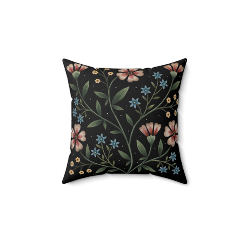 Floral Nighttime Pillow with Botanical Blooms