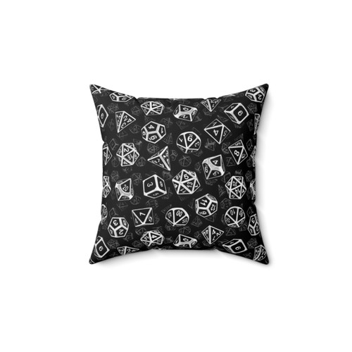 D20 Dice Pattern White Pillow