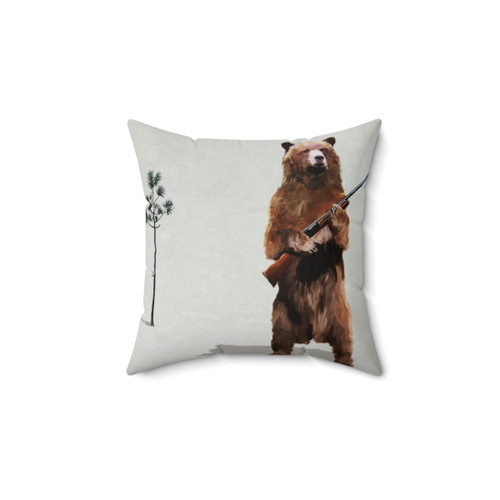 Grizzly Bear Shotgun Decorative Pillow