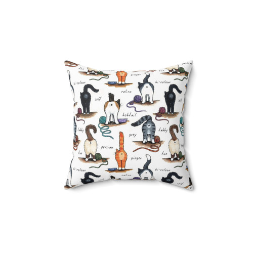Funny cat bum pillow featuring a cute cat butt pattern