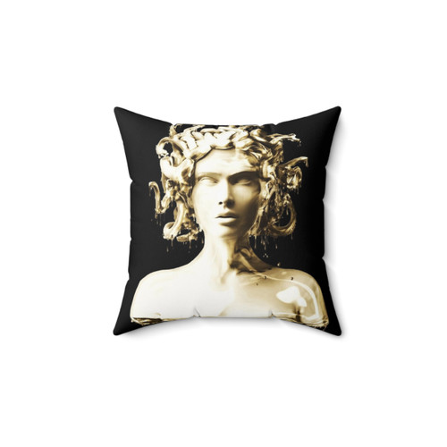 Mythological Gold Medusa Pillow