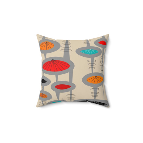 Atomic Era Inspired Art Pillow for Retro Home Decor