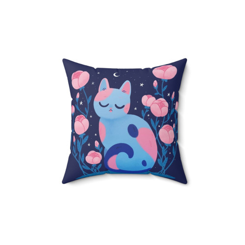 Peony Cat Pillow - Floral Kitty Cushion