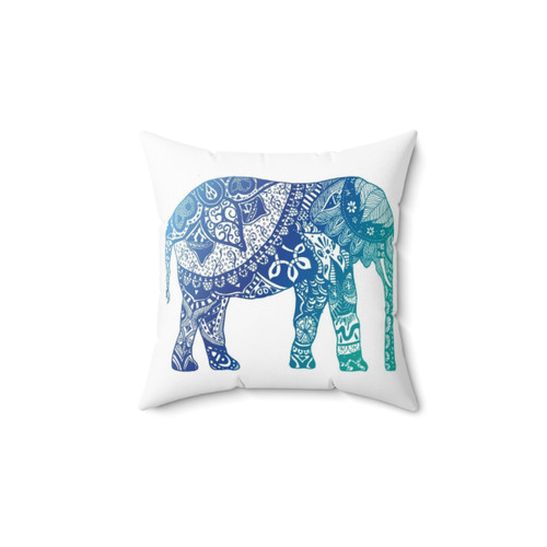 Blue Elephant Decorative Pillow