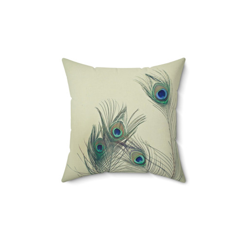 Elegant peacock feather decorative pillow