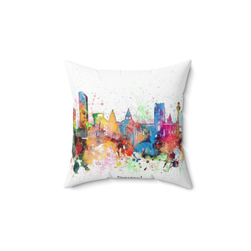 Liverpool Skyline Decorative Pillow