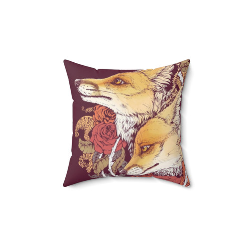 Red Fox Bloom Floral Decorative Pillow