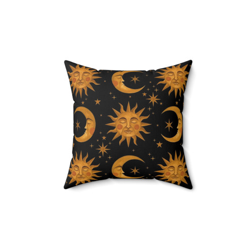 Celestial Dreams Pillow with Moon and Stars Design
