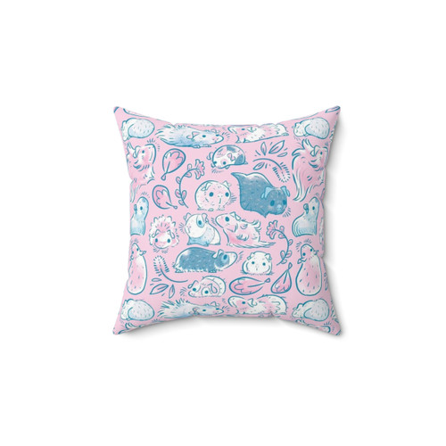 Adorable Guinea Pig Huddle Pillow in Pink