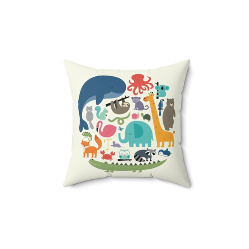 Whimsical animal-themed throw pillow
