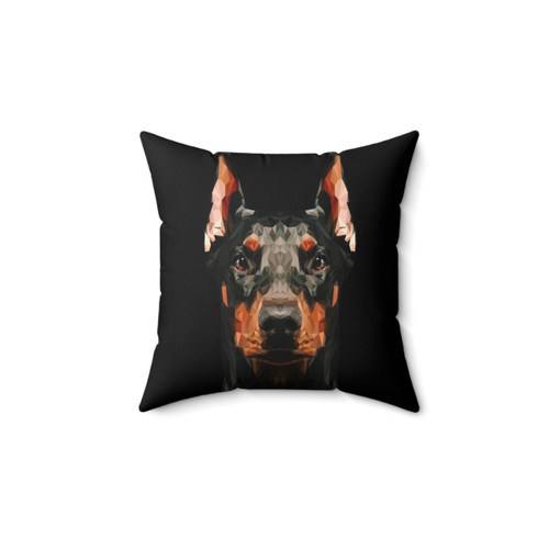 Doberman Low Poly Decorative Pillow