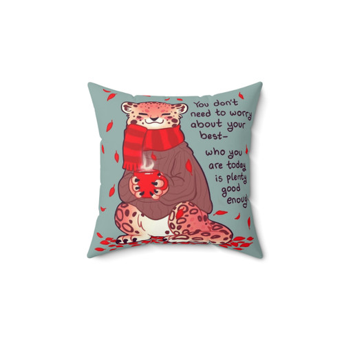 Cozy Snow Leopard Themed Decorative Pillow