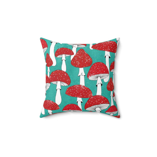 Red mushroom decorative pillow