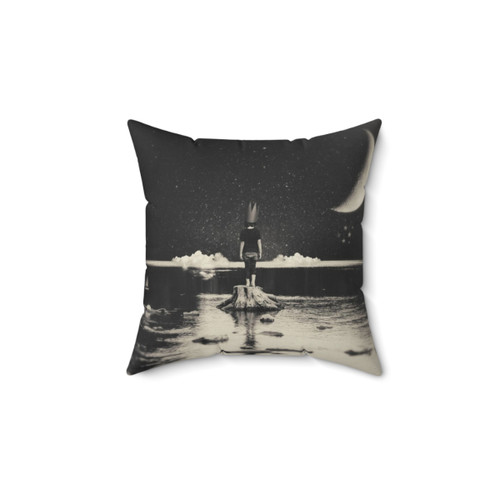 Surreal Moon and Boy Pillow