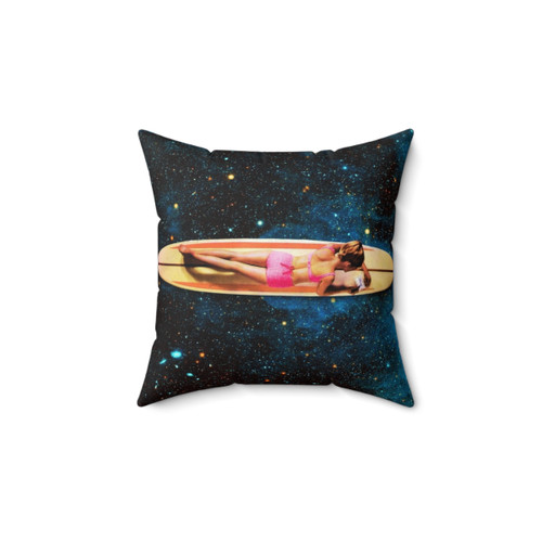 Pleiadian Surfer Pillow - Cosmic and Psychedelic Decor