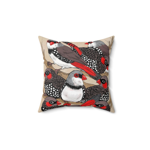 Firetail Finch Decorative Pillow