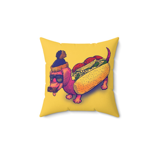 Chicago-Style Hot Dog Pillow with Iconic Toppings