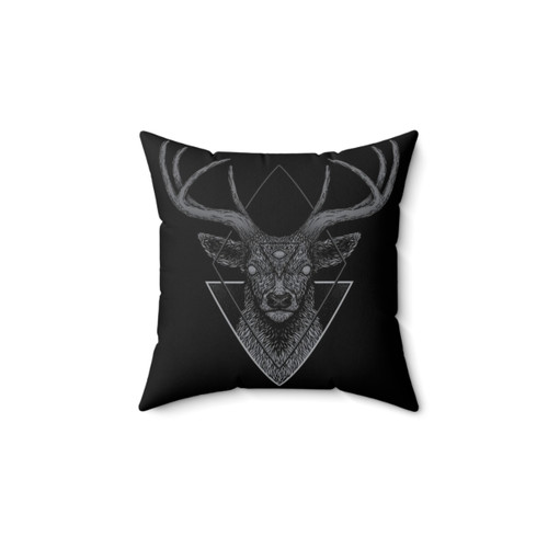 Dark Deer Geometric Decorative Pillow
