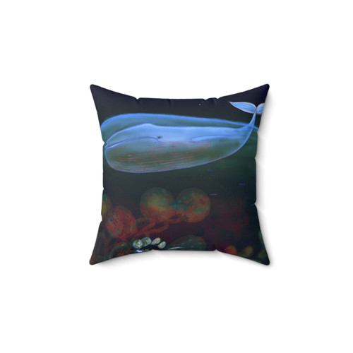 Whimsical Underwater Bedroom Pillow with Whale and Bunny Design