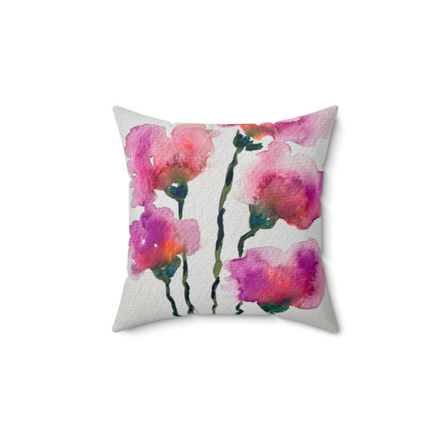 Vibrant Floral Watercolor Throw Pillow