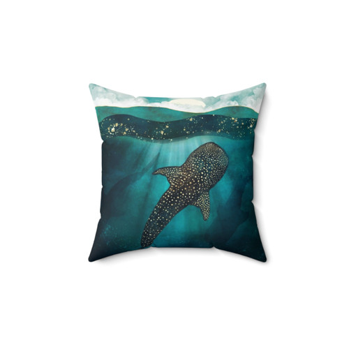 Metallic Whale Shark Decorative Pillow