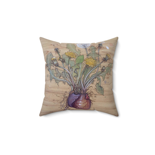 Dandelion Heart Pillow - Botanical Anatomy Decor