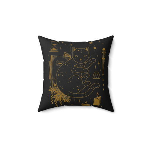 Magical Assistant Pillow with Celestial and Witchy Motifs