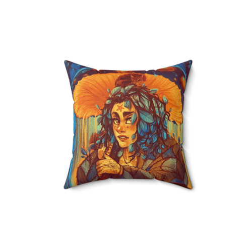Forest Witch Mushroom Decorative Pillow