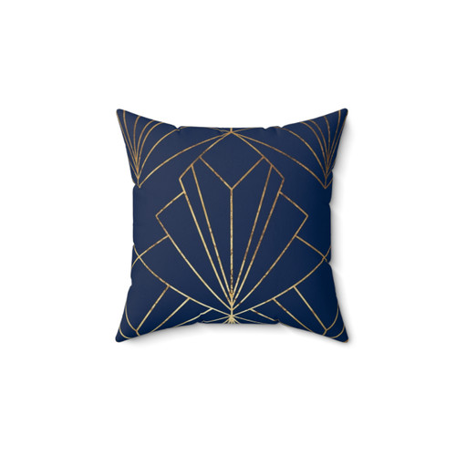 Art Deco Navy Blue Large Scale Pillow