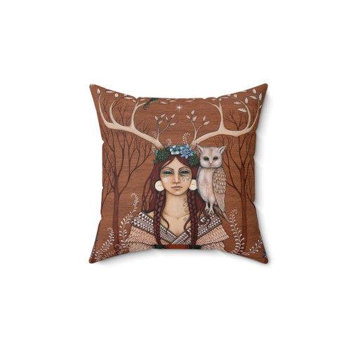 Wood Witch Decorative Throw Pillow