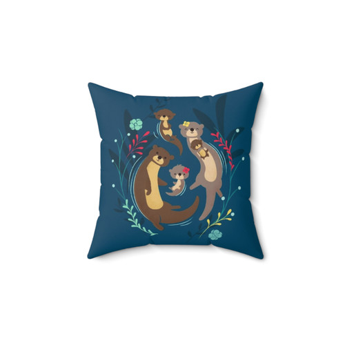 Adorable Otter Family Pillow