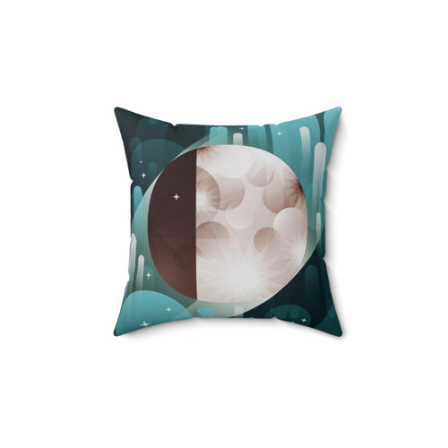 Geometric Moon Pillow: Decorative Accent for Space-Themed Rooms