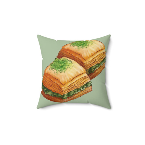 Pistachio Baklava Inspired Decorative Pillow