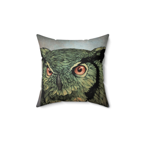Owl Decorative Pillow with Red Eyes