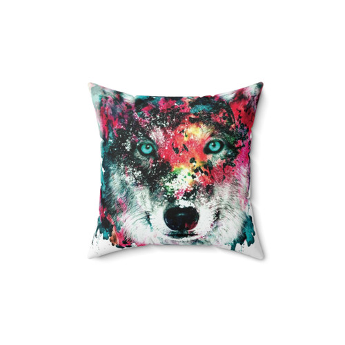 Colorful Wolf II Decorative Pillow