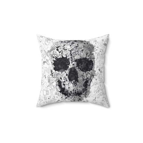 Doodle Skull Decorative Throw Pillow
