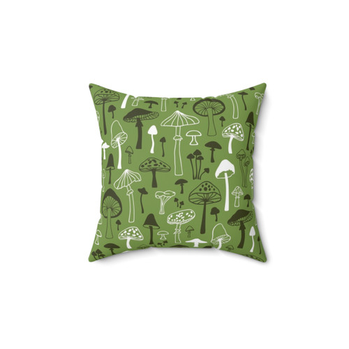 Mushroom Decorative Pillow with Botanical Woodland Design