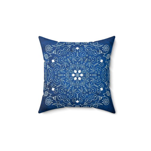 Mandala Blue Decorative Throw Pillow