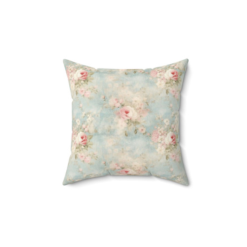 Shabby Chic 12-inch Throw Pillow with Floral Pattern