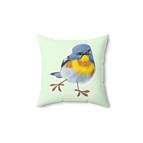Cute Northern Parula Bird Decorative Pillow