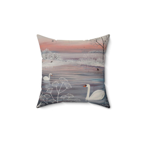 Winter Serenity Pillow with Snowy Landscape
