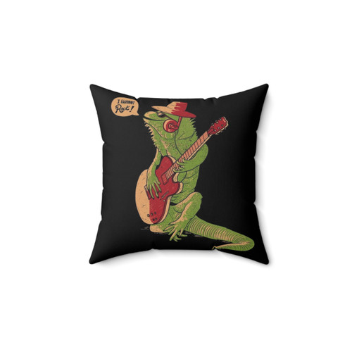 Funny Iguana Playing Guitar Decorative Throw Pillow
