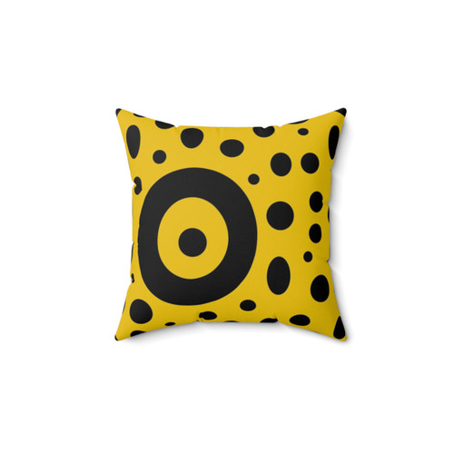 Pop Art Geometric Pillow with Yellow and Black Design