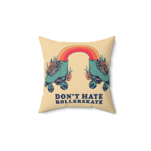 Retro 70s Rollerskate Illustration Pillow