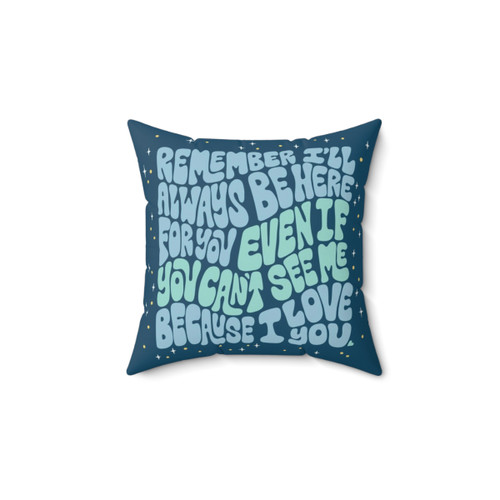 Blue pillow with loving mom quotes