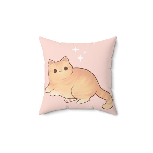 Chubby Kitty Throw Pillow