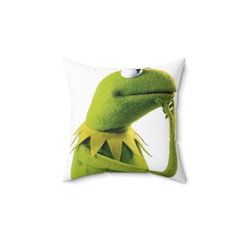 Kermit the Frog Contemplating Meme Aesthetic Pillow