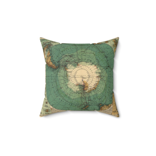 Vintage Antarctica Map from 1912 Decorative Pillow